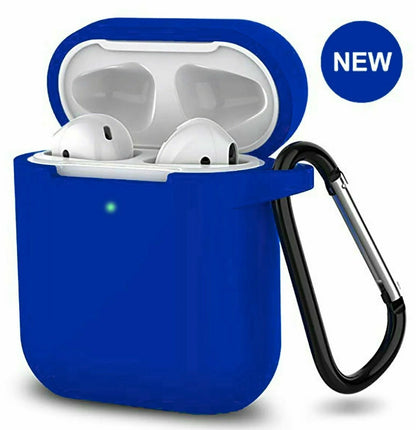 For Apple Airpods Case 1 2 Silicone Protector Shockproof Full Cover + Keychain