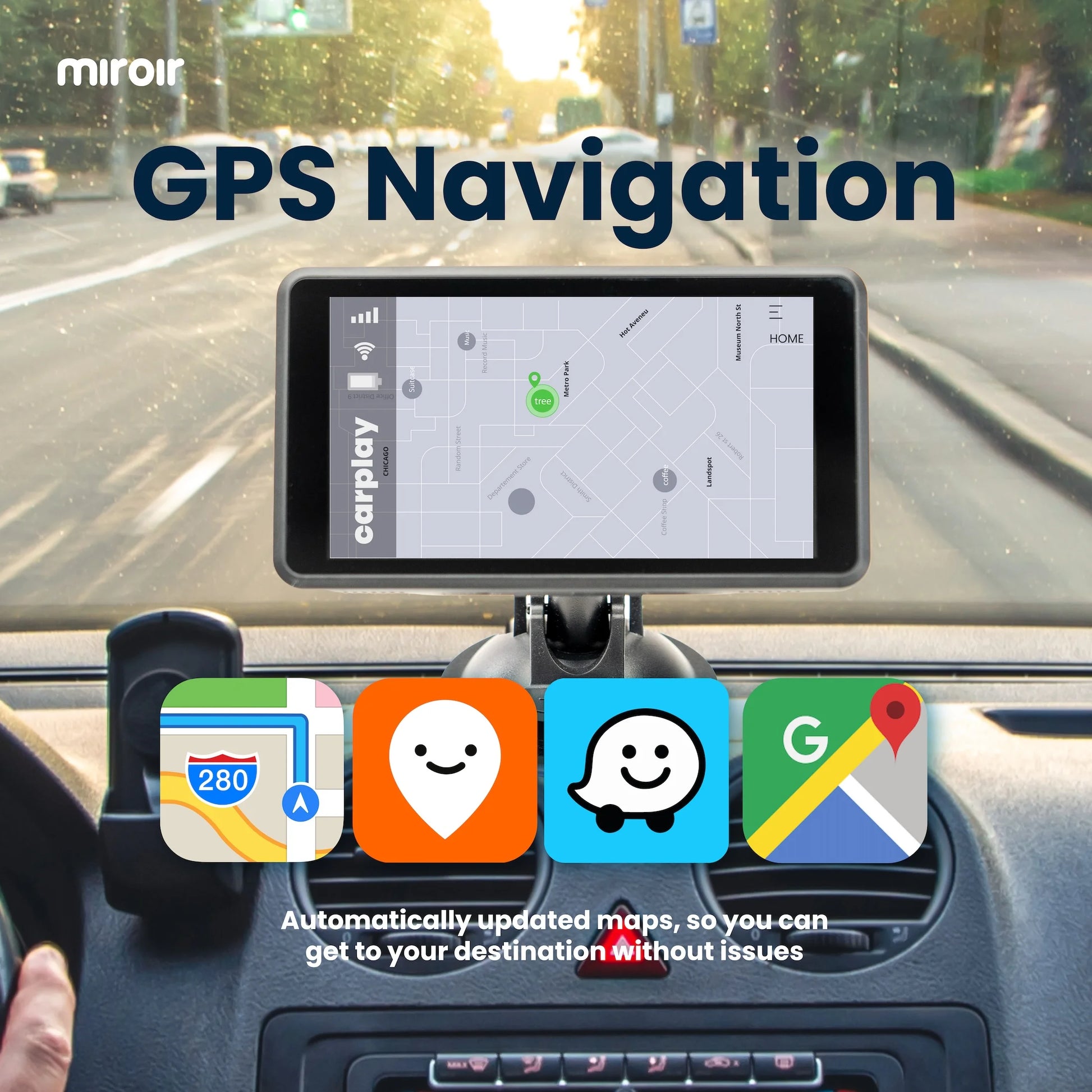 Drivvplay 5" Portable Car In-Dash Unit with Wireless Carplay & Android Auto