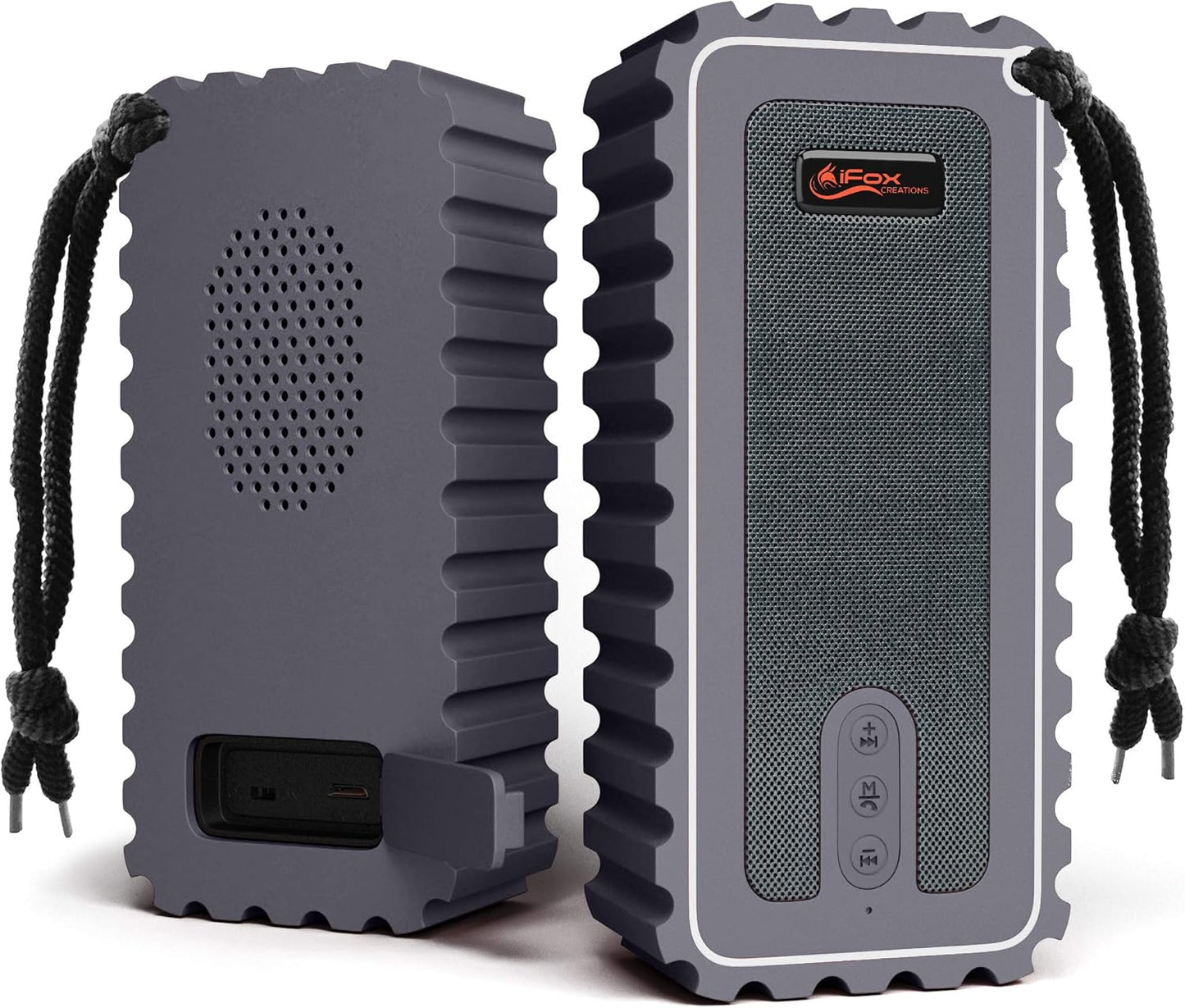 Waterproof Bluetooth Speaker with FM Radio– IP67 Rated Fully Submersible – Dust, Shock and Scratch Proof – 6W Power with 8 Hours Playtime – Outdoors Lifestyle (Grey)