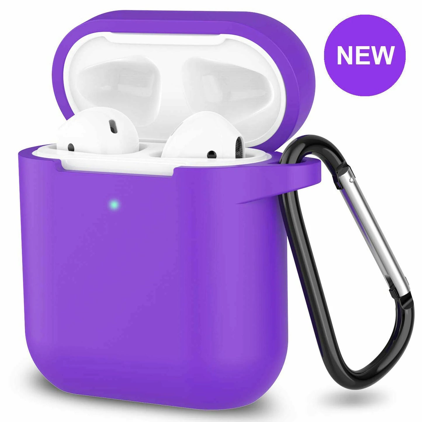 For Apple Airpods Case 1 2 Silicone Protector Shockproof Full Cover + Keychain