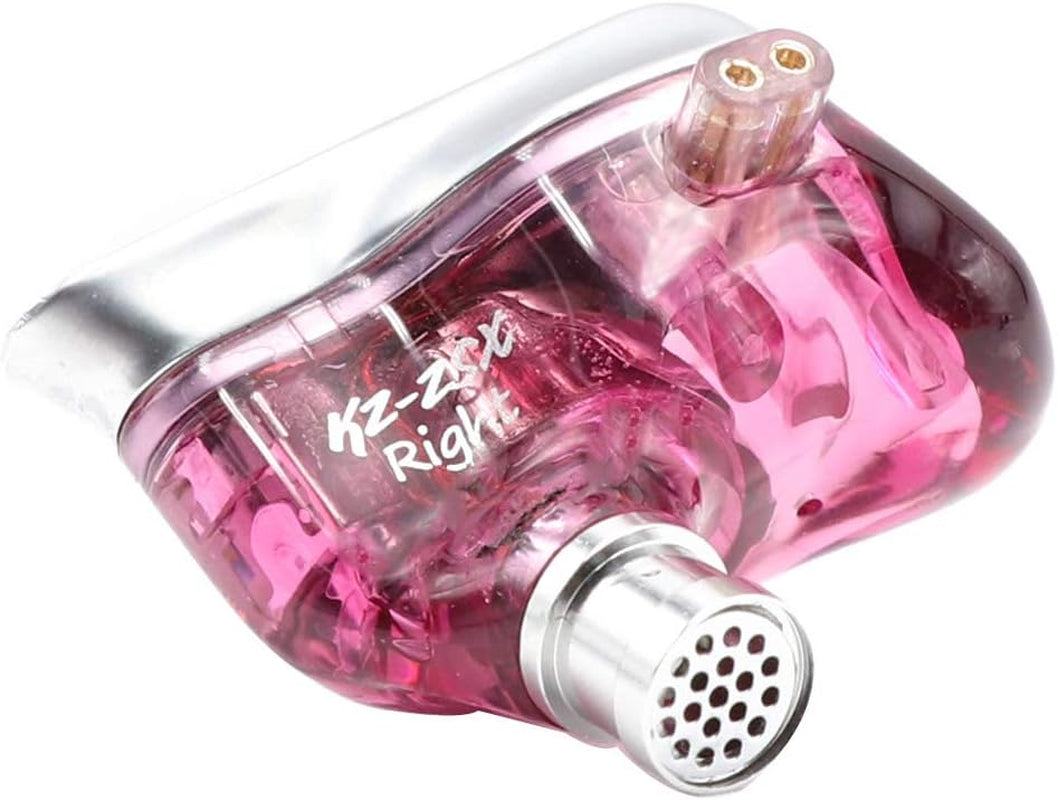 KZ ZSX 5BA+1DD 6 Driver Hybrid In-Ear Hifi Earphones with Zinc Alloy Faceplate, Recessed 2 Pin Detachable Cable for Audiophile Musician (Without Mic, Purple)