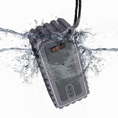 Waterproof Bluetooth Speaker with FM Radio– IP67 Rated Fully Submersible – Dust, Shock and Scratch Proof – 6W Power with 8 Hours Playtime – Outdoors Lifestyle (Grey)