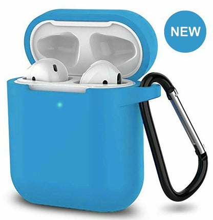 For Apple Airpods Case 1 2 Silicone Protector Shockproof Full Cover + Keychain