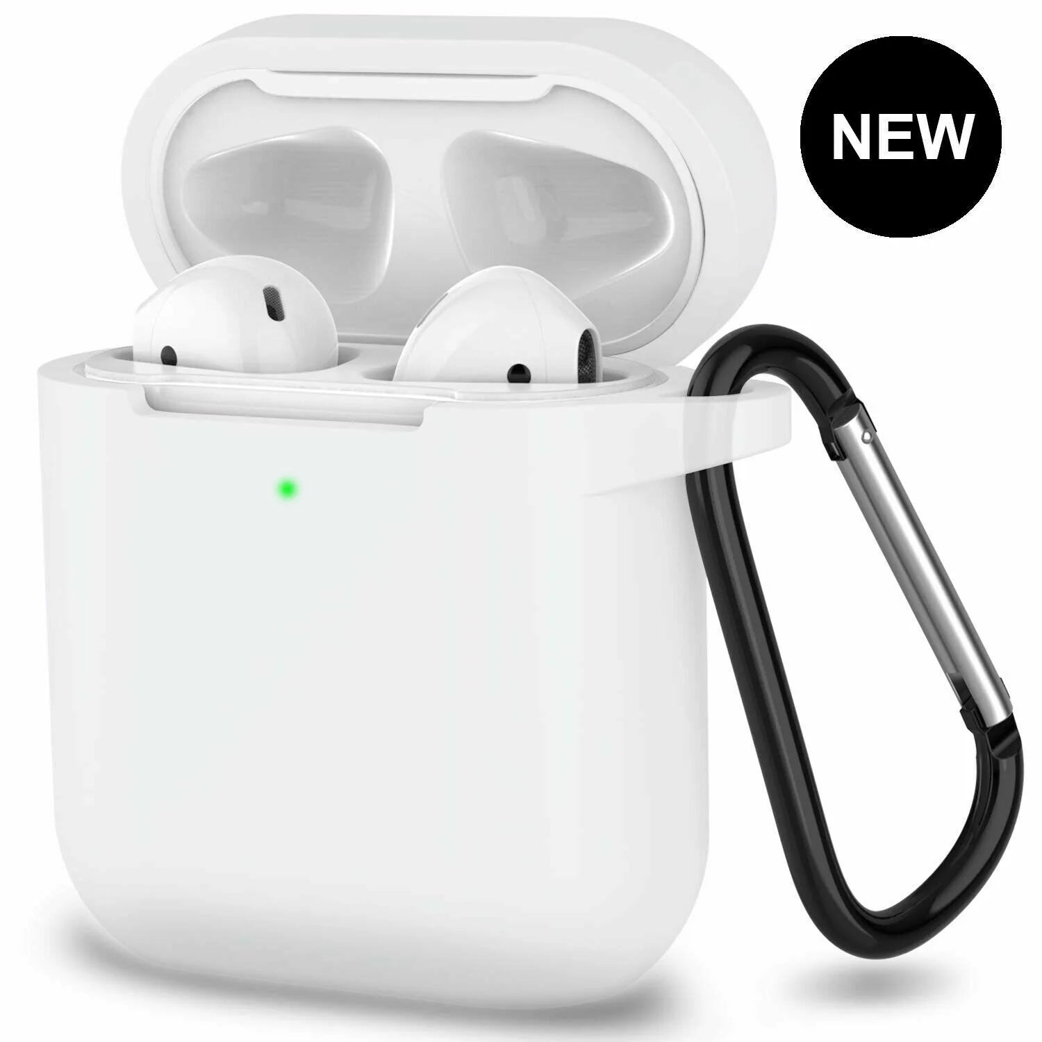 For Apple Airpods Case 1 2 Silicone Protector Shockproof Full Cover + Keychain