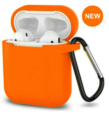 For Apple Airpods Case 1 2 Silicone Protector Shockproof Full Cover + Keychain